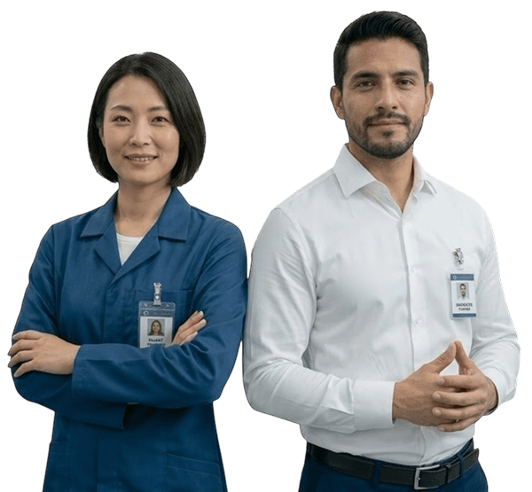 Profesionales de METRINDUST: personal de laboratorio y equipo comercial