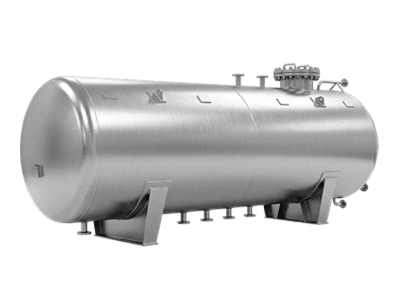 Tanque horizontal de acero inoxidable